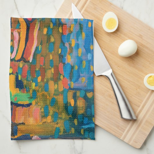 Herbstlandschaft mit Booten von Wassily Kandinsky. Handtuch (Viertel Falte)