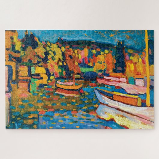 Herbstlandschaft mit Booten von Wassily Kandinsky Puzzle (Horizontal)