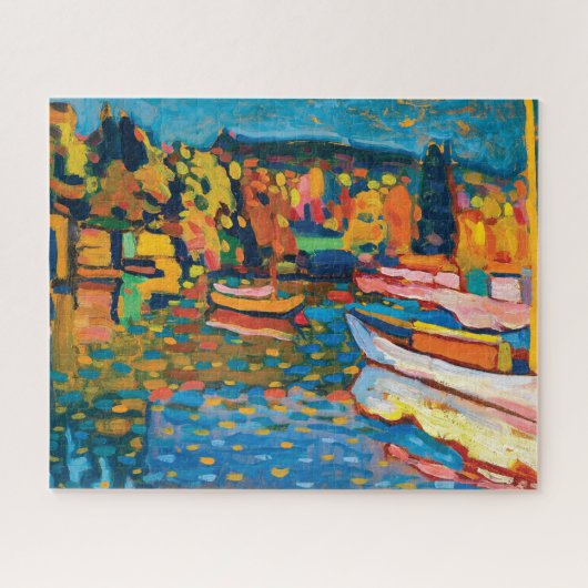 Herbstlandschaft mit Booten von Wassily Kandinsky Puzzle (Horizontal)