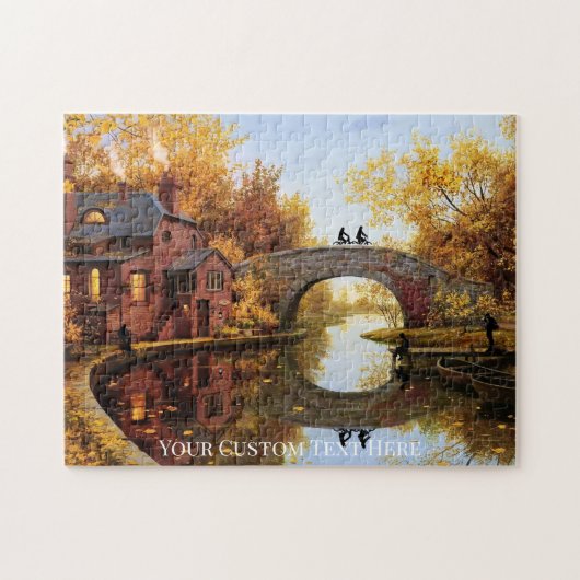 Herbstlandschaft mit Fluss Puzzle (Horizontal)