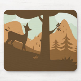 Herbstlandschaft mit Hirsch Mousepad