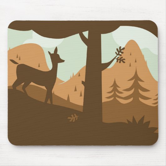 Herbstlandschaft mit Hirsch Mousepad (Vorne)