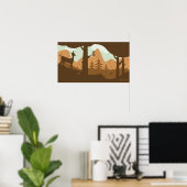 Herbstlandschaft mit Hirsch Poster (Heimbüro)