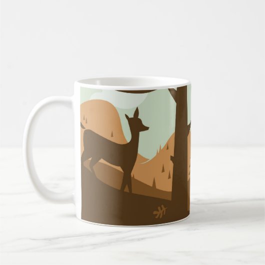 Herbstlandschaft mit Hirschen Kaffeetasse (Links)
