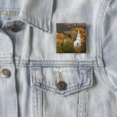 Herbstlandschaft mit Kirche, Vermont, USA Button (Beispiel)