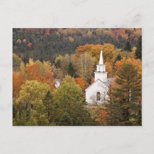 Herbstlandschaft mit Kirche, Vermont, USA Postkarte (Vorderseite)