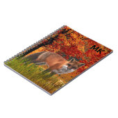 Herbstlandschaft mit Rotfuchs-Monogramm Notizblock (Linke Seite)