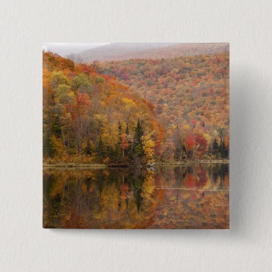 Herbstlandschaft mit See, Vermont, USA 2 Button (Vorderseite)