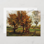 Herbstlandschaft mit vier Bäumen von van Gogh Postkarte (Vorne/Hinten)
