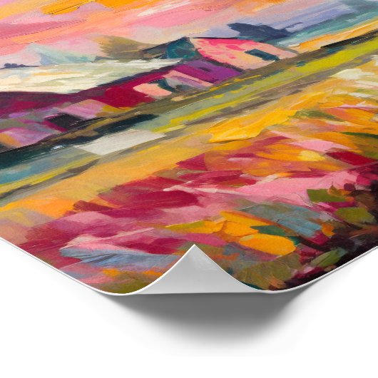 Herbstlandschaft Moderne Abstrakte Kunst Poster (Ecke)