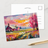 Herbstlandschaft Moderne Abstrakte Kunst Postkarte