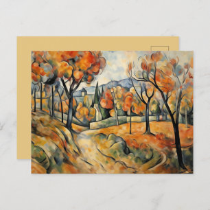 Herbstlandschaft Moderne Kunst Postkarte