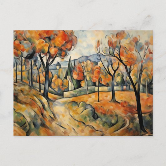 Herbstlandschaft Moderne Kunst Postkarte (Vorderseite)
