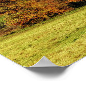 Herbstlandschaft Rot und Orange Poster (Ecke)