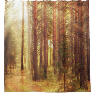 Herbstlandschaft, Sonnenstrahlen in den Vororten Duschvorhang