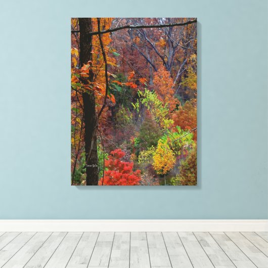 Herbstlandschaft ummantelt Canvas Leinwanddruck (Insitu (Holzboden))