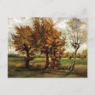 Herbstlandschaft Vier Bäume Van Gogh Fine Art Postkarte