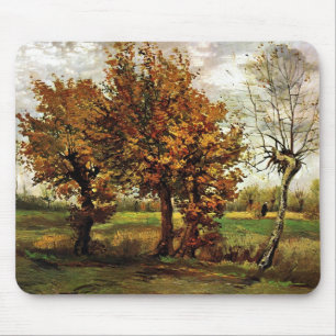 Herbstlandschaft Vier Bäume Van Gogh Kunst Mousepad