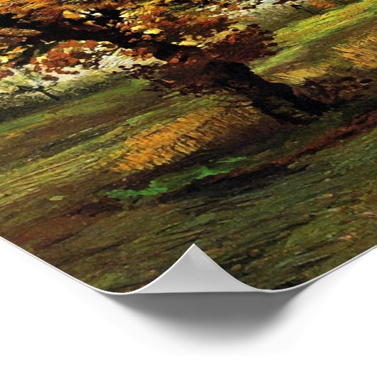 Herbstlandschaft Vier Bäume Van Gogh Kunst Poster (Ecke)