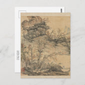 Herbstlandschaft von Chen Hongshou Postkarte (Vorne/Hinten)