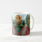 Herbstlandschaft Wasserfarbe Klassische weiße Tass Kaffeetasse (VorderseiteRechts)