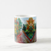 Herbstlandschaft Wasserfarbe Klassische weiße Tass Kaffeetasse (Mittel)