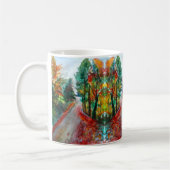 Herbstlandschaft Wasserfarbe Klassische weiße Tass Kaffeetasse (Links)