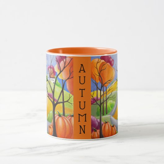Herbstlandschaft Whimsikkunst Tasse (Zentrum)