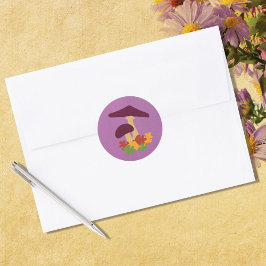 Herbstlandschaften - Pilze Runder Aufkleber