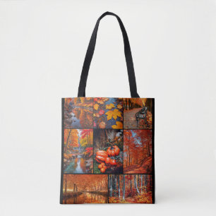 Herbstlandschaftsfoto-Collage-Kunst Tasche