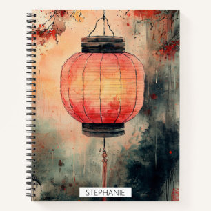 Herbstlaterne Sumi-E Aquarell Notizblock
