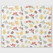 Herbstlaub Acorns Herbstmuster Wasserfarbe Geschenkpapier (Flach)
