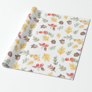 Herbstlaub Acorns Herbstmuster Wasserfarbe Geschenkpapier