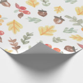Herbstlaub Acorns Herbstmuster Wasserfarbe Geschenkpapier (Ecke)