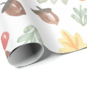 Herbstlaub Acorns Herbstmuster Wasserfarbe Geschenkpapier (Rolleneckpunkt)