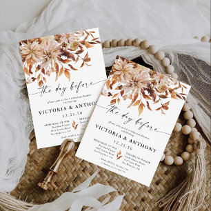 Herbstlaub am Tag vor der Hochzeitsprobe Einladung