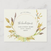 Herbstlaub Ankündigung des neuen Hauses Postkarte (Vorderseite)