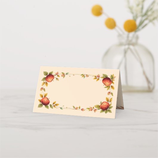 Herbstlaub & Äpfel Platzkarte (Vorderseite)