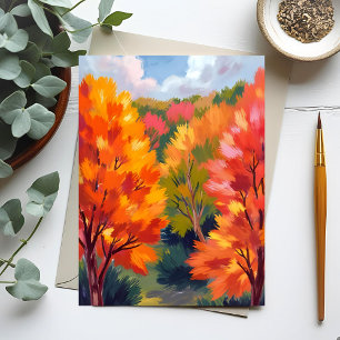 Herbstlaub   Aquarell Natur Herbstblätter Postkarte