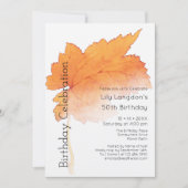 Herbstlaub Aquareller Herbst Einladung (Vorderseite)