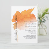 Herbstlaub Aquareller Herbst Einladung (Stehend Vorderseite)