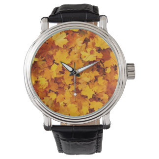 Herbstlaub Armbanduhr