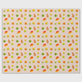 Herbstlaub auf Beige Geschenkpapier (Flach)