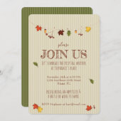 Herbstlaub auf der Wäscheleine Einladung (Vorne/Hinten)