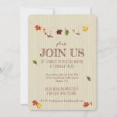 Herbstlaub auf der Wäscheleine Einladung (Vorderseite)