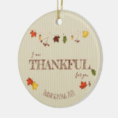 Herbstlaub auf der Wäscheleine Keramik Ornament (Links)