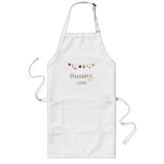 Herbstlaub auf der Wäscheleine Lange Schürze (Vorne)