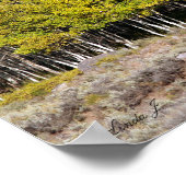 Herbstlaub auf einer Baumhütte oder einem Poster (Ecke)