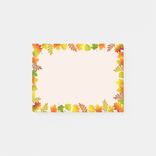 Herbstlaub auf Hellbeige Post-it Klebezettel (Vorderseite)