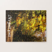 Herbstlaub auf Landstraße Puzzle (Horizontal)